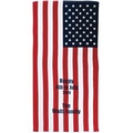Stock US Flag Fiber Reactive Beach Towel (Embroidered)